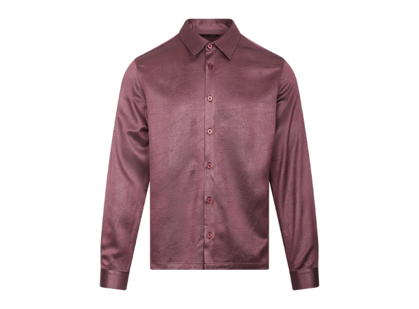 Lysander LS Shirt Fudge M Crinkled satin shirt 