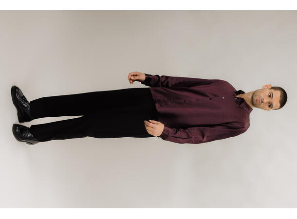 Lysander LS Shirt Fudge M Crinkled satin shirt 