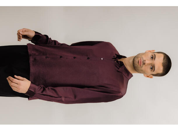 Lysander LS Shirt Fudge M Crinkled satin shirt 