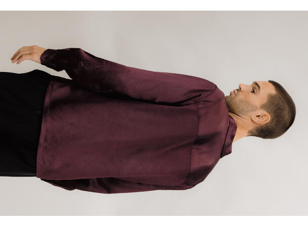 Lysander LS Shirt Fudge M Crinkled satin shirt 