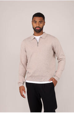 Succa Half-zip Basic viscose zip collar