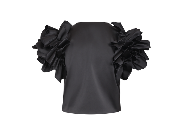 Aphrodite Jacket Black S Satin ruffle jacket 