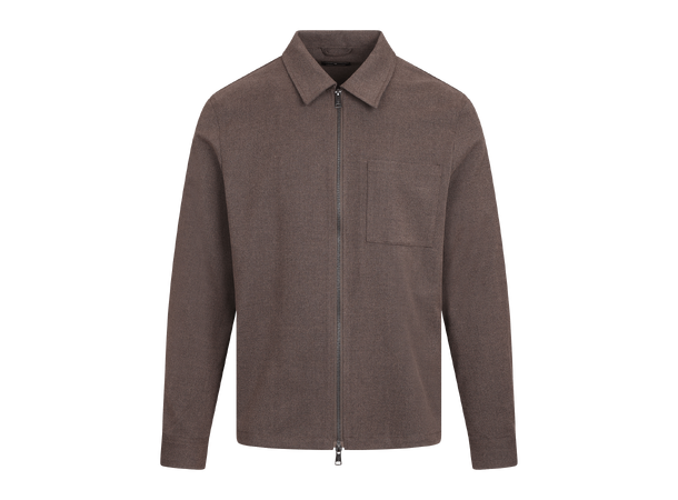 Argus Overshirt Brown L Flannel Zip Overshirt 