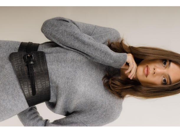 Clemmie Dress Grey S Merino crew neck dress 