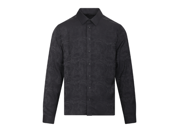Leander LS Shirt Black M Satin jaquard shirt 