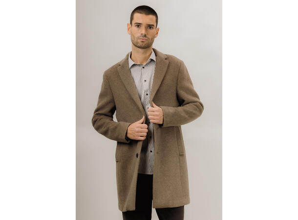 Miles Wool Coat Dark Sand L Basic wool coat 
