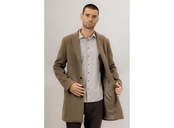 Miles Wool Coat Dark Sand L Basic wool coat 
