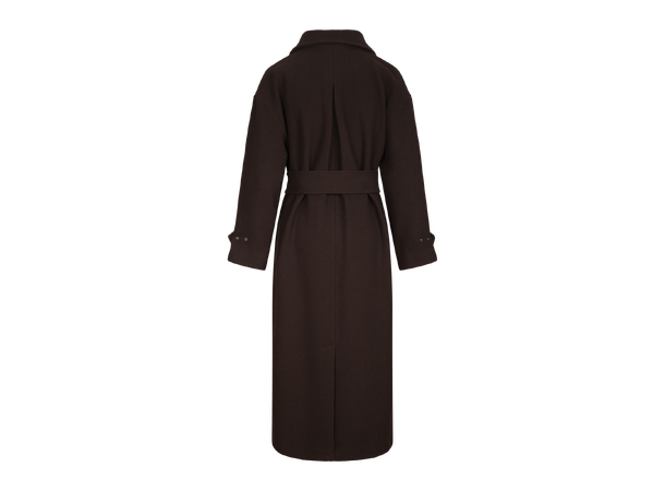 Amelie Trenchcoat Chocolate Brown M Long wool trench 