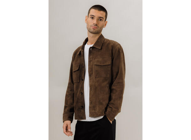 Cruz Suede Overshirt Chocolate Brown L Goat suede overshirt 
