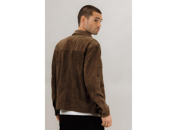 Cruz Suede Overshirt Chocolate Brown L Goat suede overshirt 