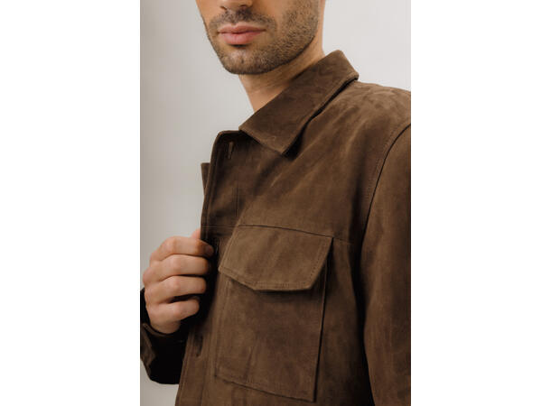 Cruz Suede Overshirt Chocolate Brown L Goat suede overshirt 