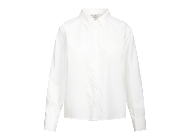 Grete Shirt White S Tencel cotton shirt with chain 