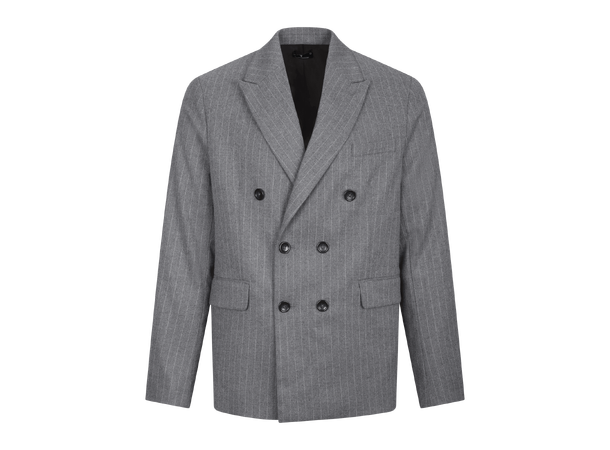 Jenson Blazer Grey M Pinstripe double breasted blazer 