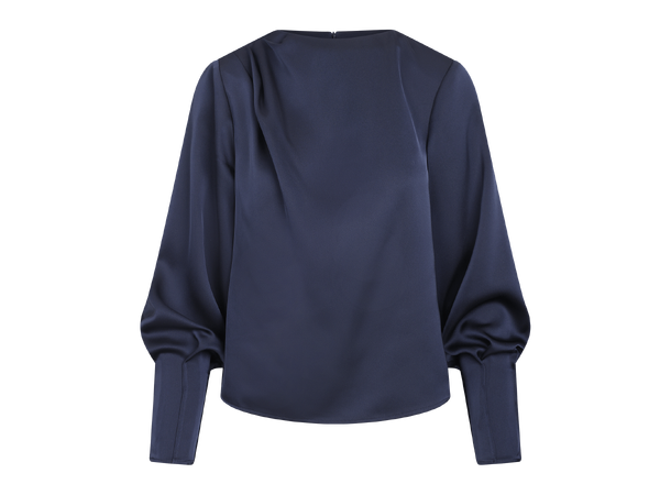 Kirstine Blouse Dark Sapphire XL Satin blouse 