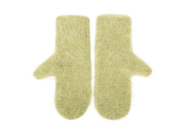 Aba Mittens Verde One Size Fury fluffy alpaca mittens 