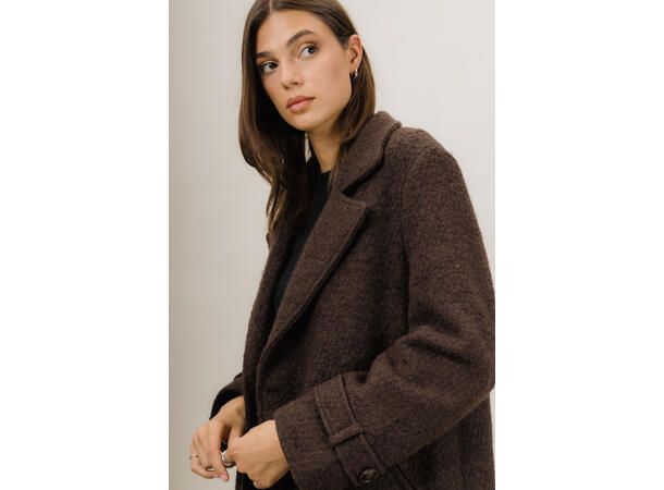 Delilah Coat Black Coffee M Long wool coat 