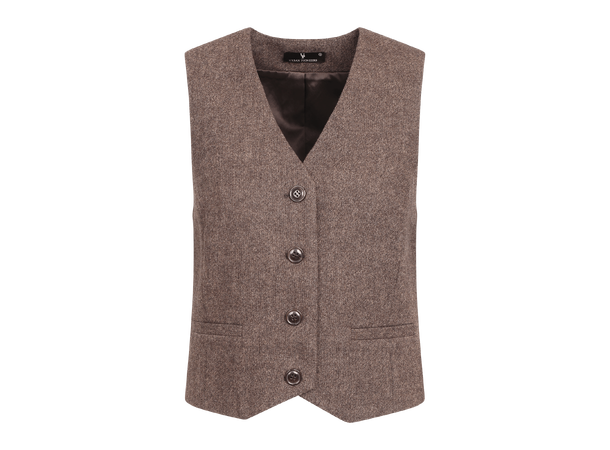 Melanie Waistcoat Dark Brown M Twill wool waistcoat 