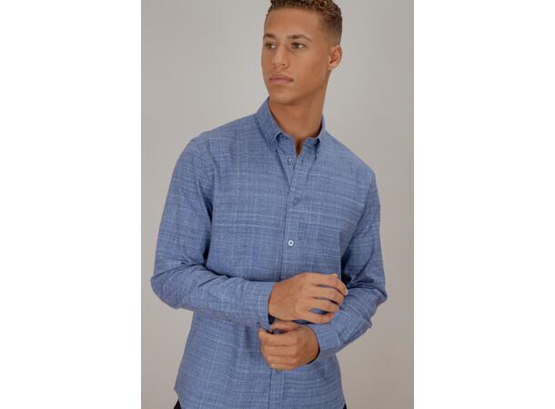 Ronald LS Shirt Mid blue L Flannel Check Shirt 