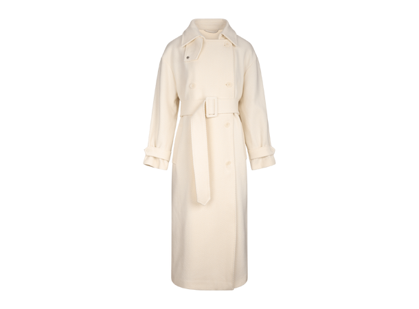 Amelie Trenchcoat Pure Cream S Long wool trench 