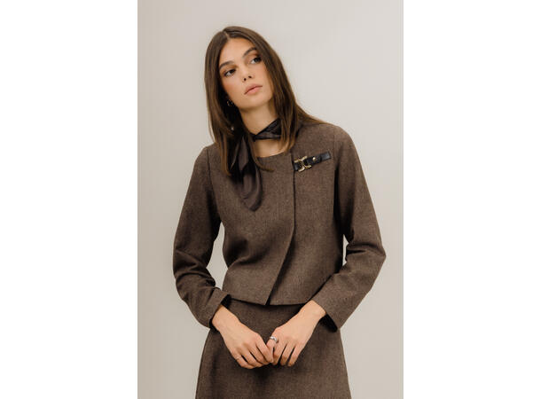 Annabelle Jacket Dark Brown M Twill wool cropped  jacket 