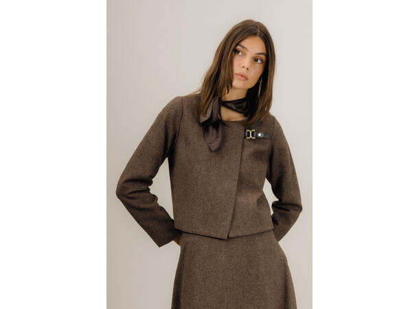 Annabelle Jacket Dark Brown M Twill wool cropped  jacket 