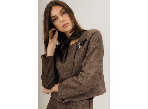 Annabelle Jacket Dark Brown M Twill wool cropped  jacket 