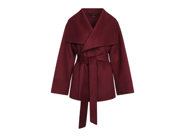 Arabella Jacket Burgundy M Short wool wrap jacket 