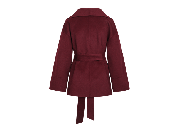Arabella Jacket Burgundy M Short wool wrap jacket 