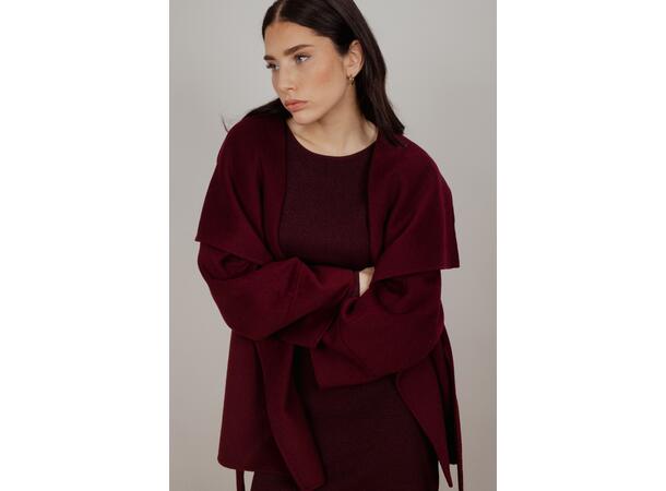 Arabella Jacket Burgundy M Short wool wrap jacket 