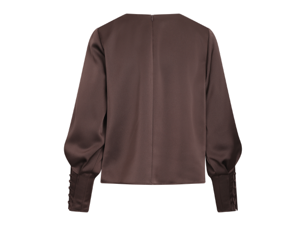 Kirstine Blouse Black Coffee S Satin blouse 
