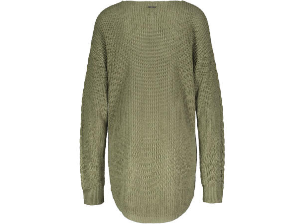 Jemison Sweater Deep Lichen S Linen mix cable knit sweater 