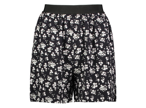 Emily Shorts Black Aop S Viscose shorts w/elastic waist 