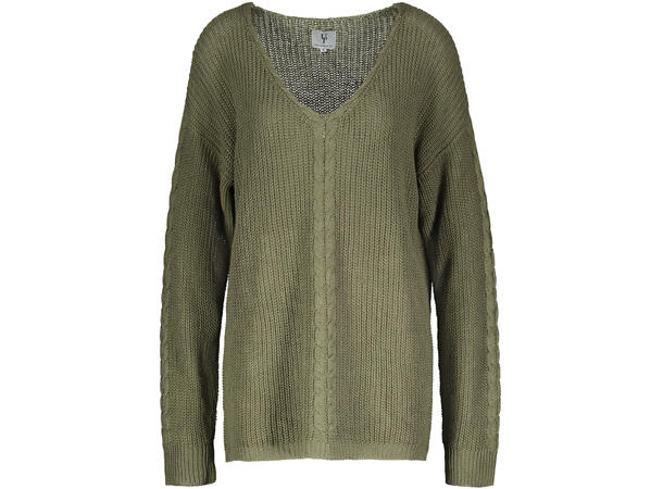 Jemison Sweater Deep Lichen L Linen mix cable knit sweater 
