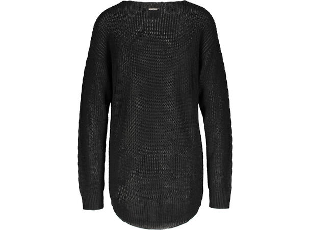 Jemison Sweater Black M Linen mix cable knit sweater 