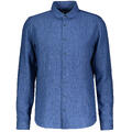 Roman Shirt Mid Blue Melange S Linen Mix