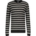 Tom Sweater Light Grey Melange S Striped Lamswool Sweater