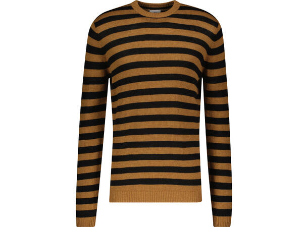 Tom Sweater Bone Brown XL Striped Lamswool Sweater 