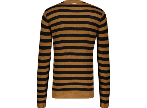 Tom Sweater Bone Brown XL Striped Lamswool Sweater 