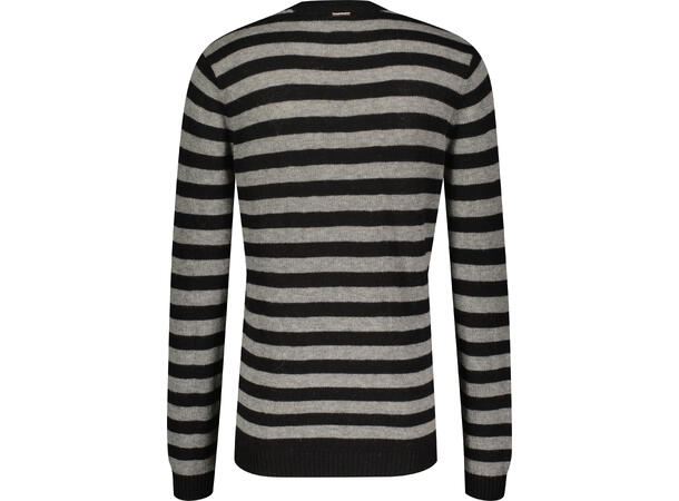 Tom Sweater Light Grey Melange XL Striped Lamswool Sweater 