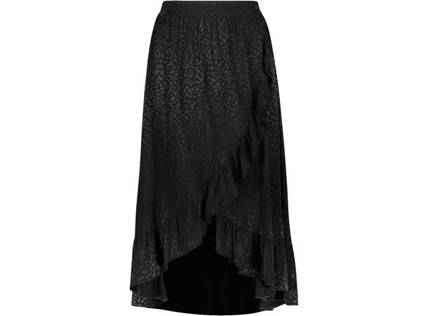 Scarlett Skirt Black S Shiny pattern ruffle skirt 