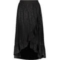 Scarlett Skirt Black S Shiny pattern ruffle skirt