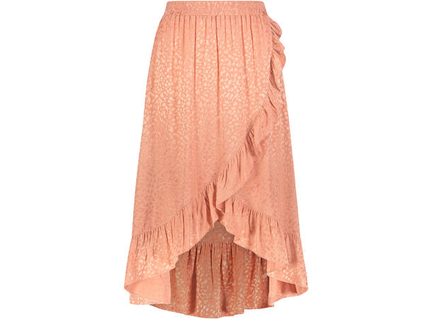 Scarlett Skirt Tawny orange XS Shiny pattern ruffle skirt 